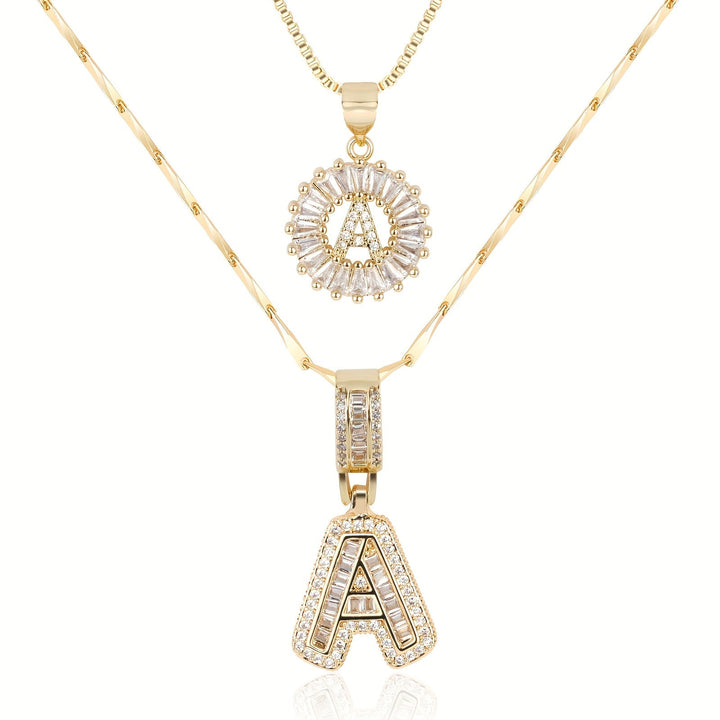 Primrose | Anfangsbuchstaben-Halsketten mit 14k Diamanten (2 Stück)
