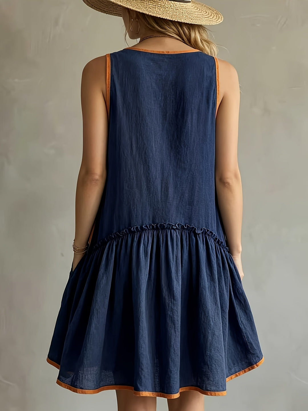 Camille | Ärmelloses Mini-Kleid mit Farbblock-Design und elegantem Vintage-Stil