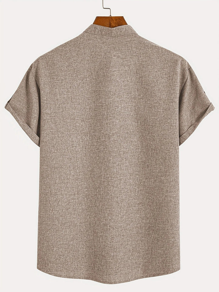 Hayes | Elegante Kurzarmbluse mit Stehkragen