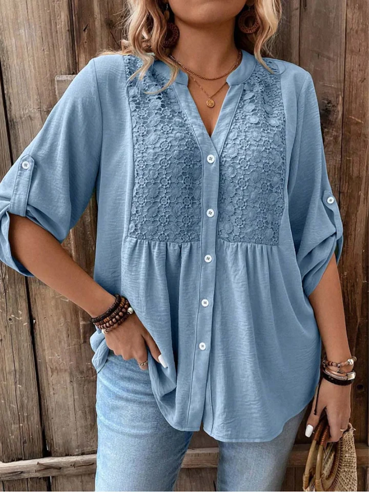 Vireya | Elegante Bluse mit V-Ausschnitt und Knöpfen