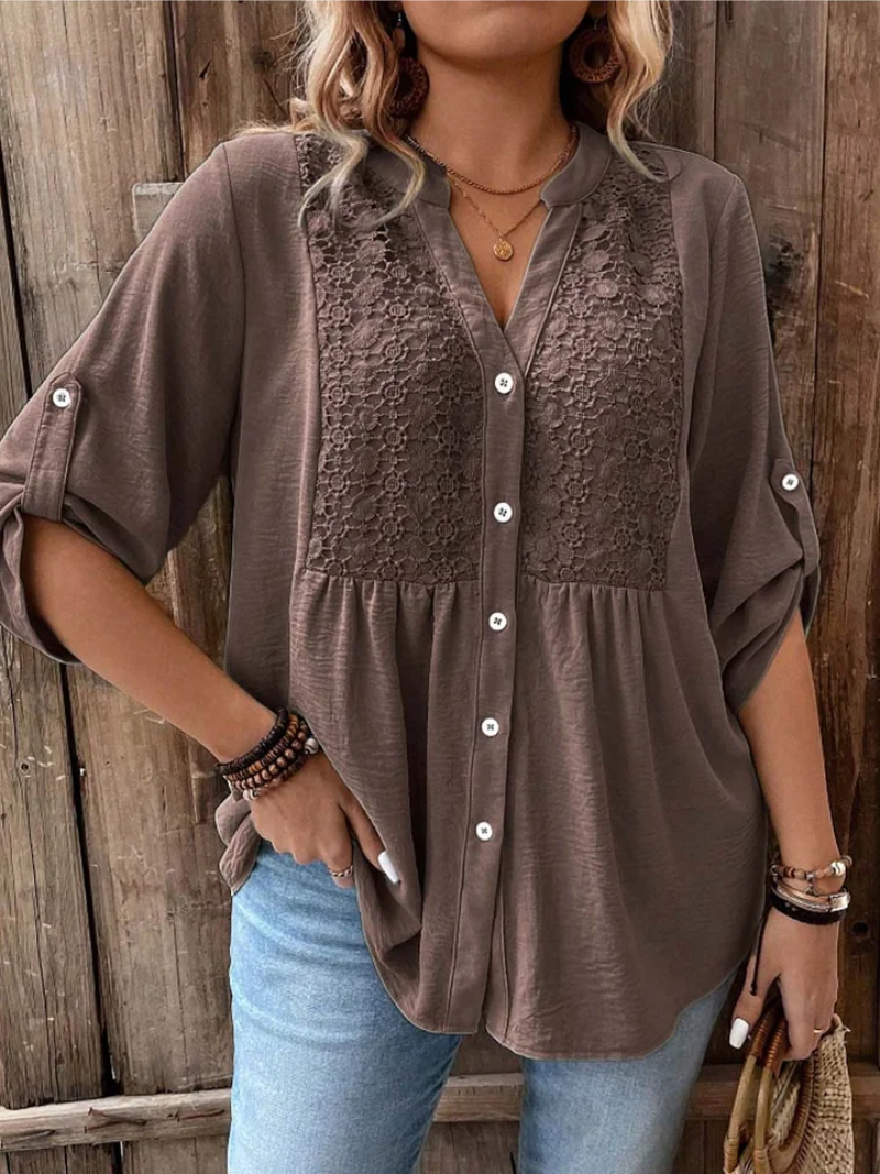 Vireya | Elegante Bluse mit V-Ausschnitt und Knöpfen