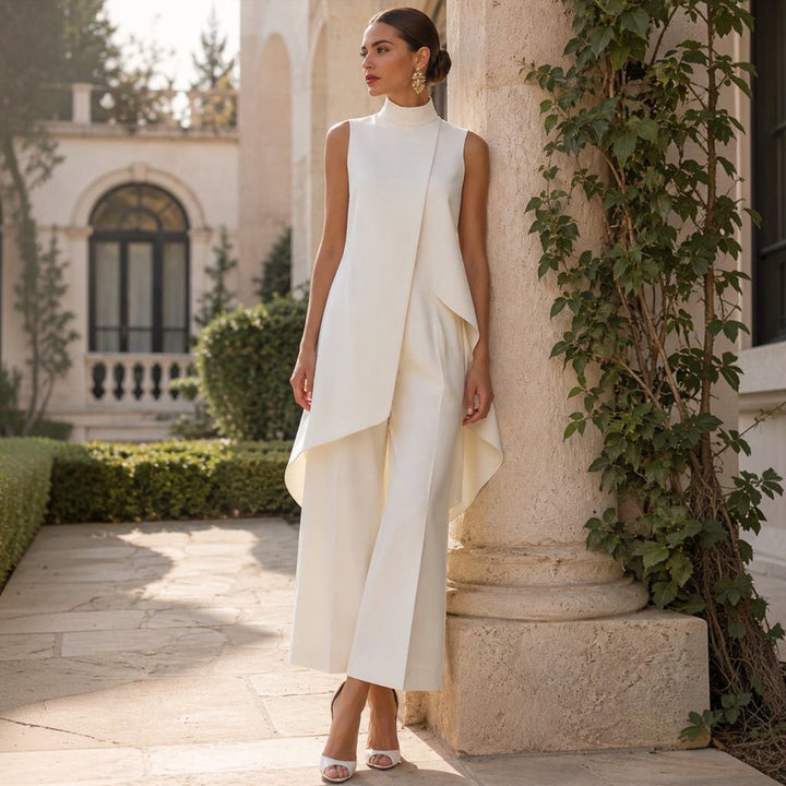 Anastasia | Eleganter ärmelloser Jumpsuit mit Stehkragen
