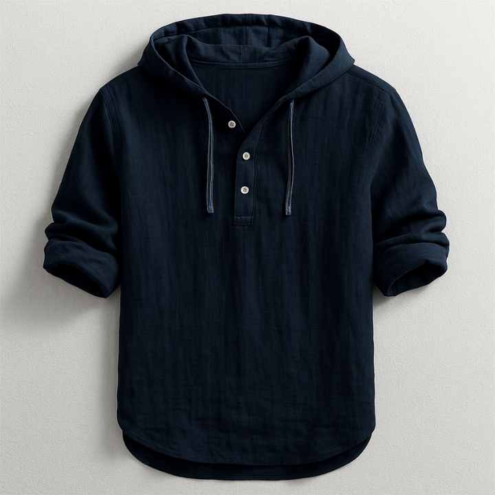 Delvaro | Herren Leinenhemd mit Kapuze und lässigem Stil