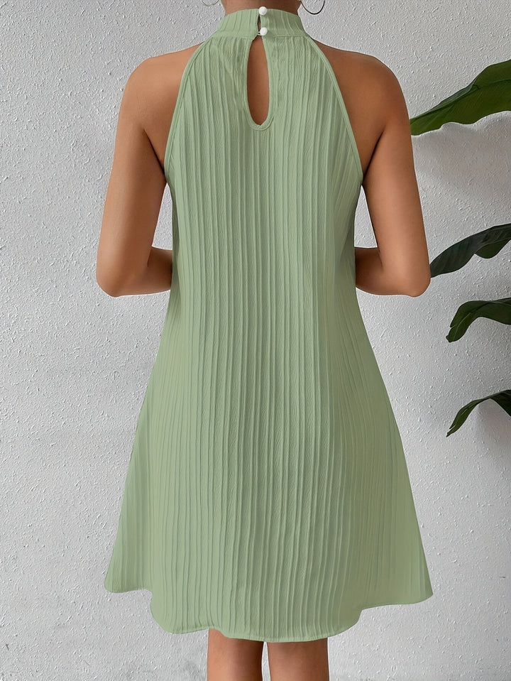 Alora | Kurzes Bohemian-Kleid mit Trägern und Vertikalen Streifen