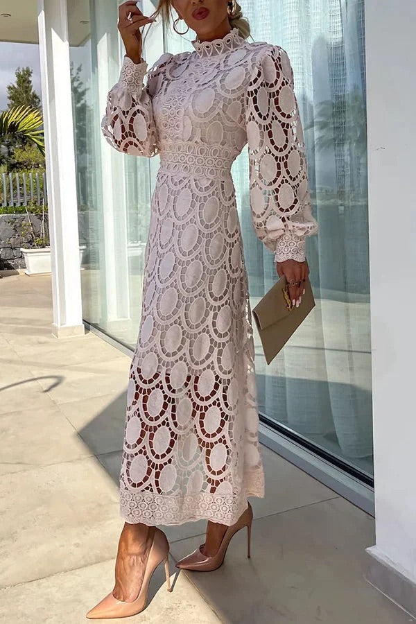 Bloom | Midi-Party-Kleid mit Spitzenärmeln