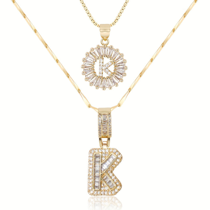 Primrose | Anfangsbuchstaben-Halsketten mit 14k Diamanten (2 Stück)