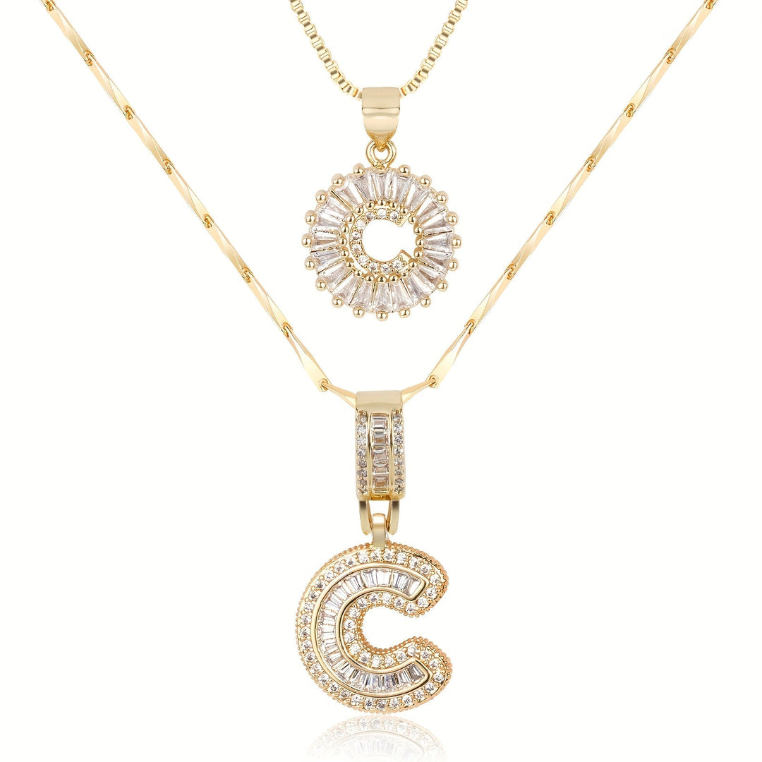 Primrose | Anfangsbuchstaben-Halsketten mit 14k Diamanten (2 Stück)