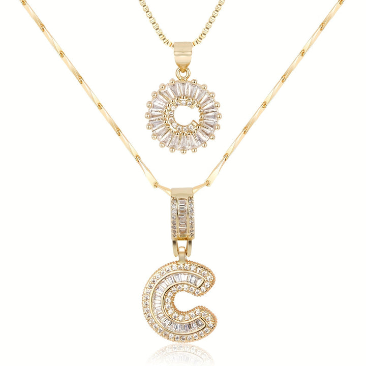 Primrose | Anfangsbuchstaben-Halsketten mit 14k Diamanten (2 Stück)