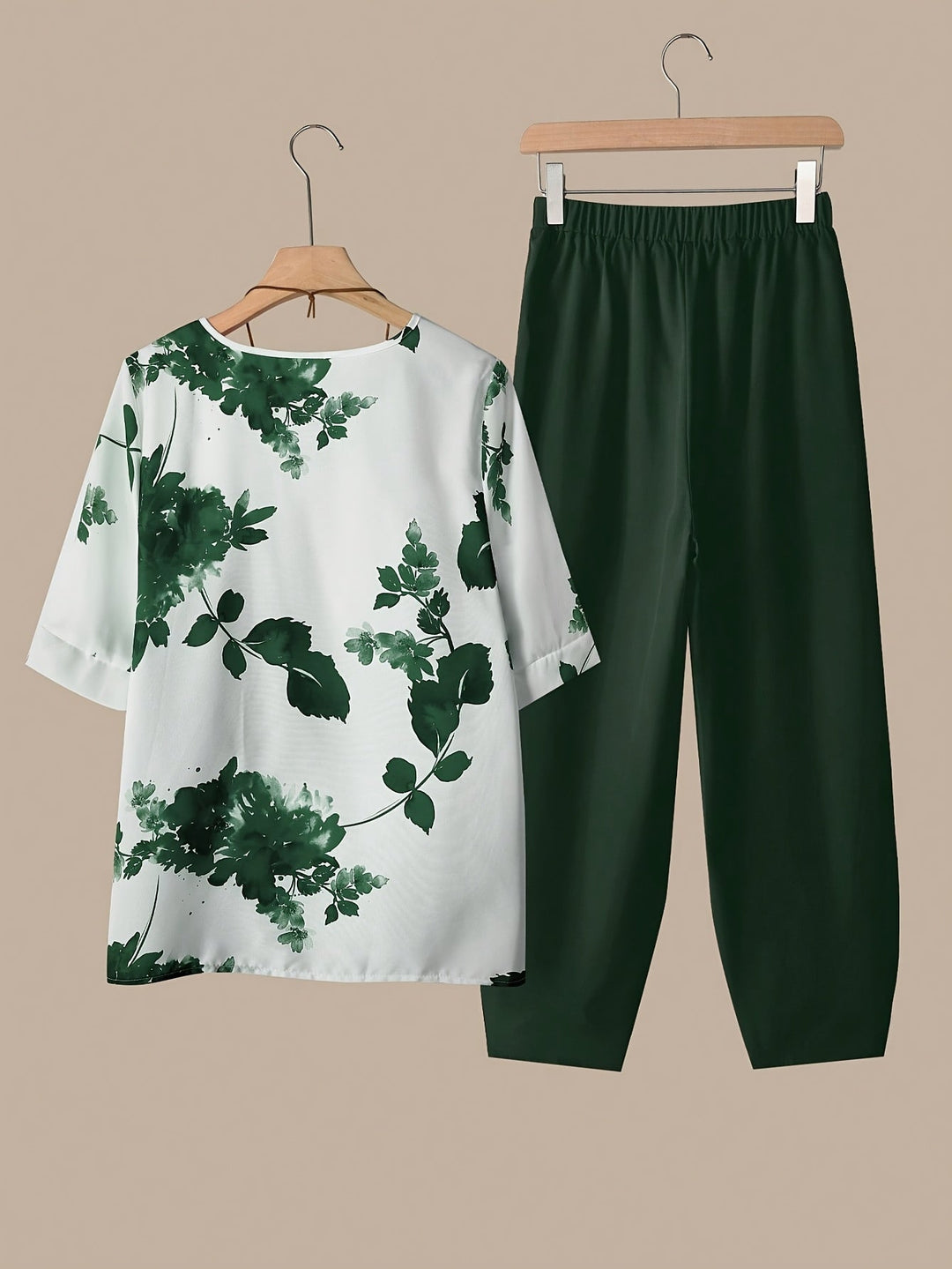 Fynley | Bedrucktes Zweiteiliges Set mit Bluse und Bequemer Hose