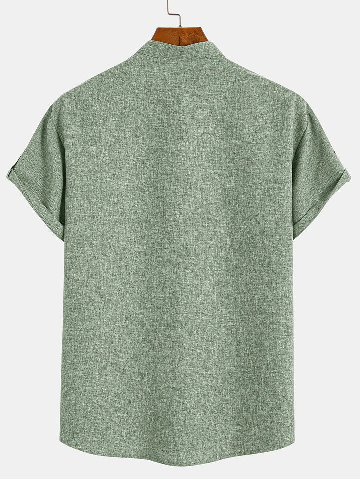 Hayes | Elegante Kurzarmbluse mit Stehkragen