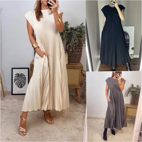 Elara | Elegantes Kleid mit fließendem Schnitt und sanftem Fall im modernen Stil