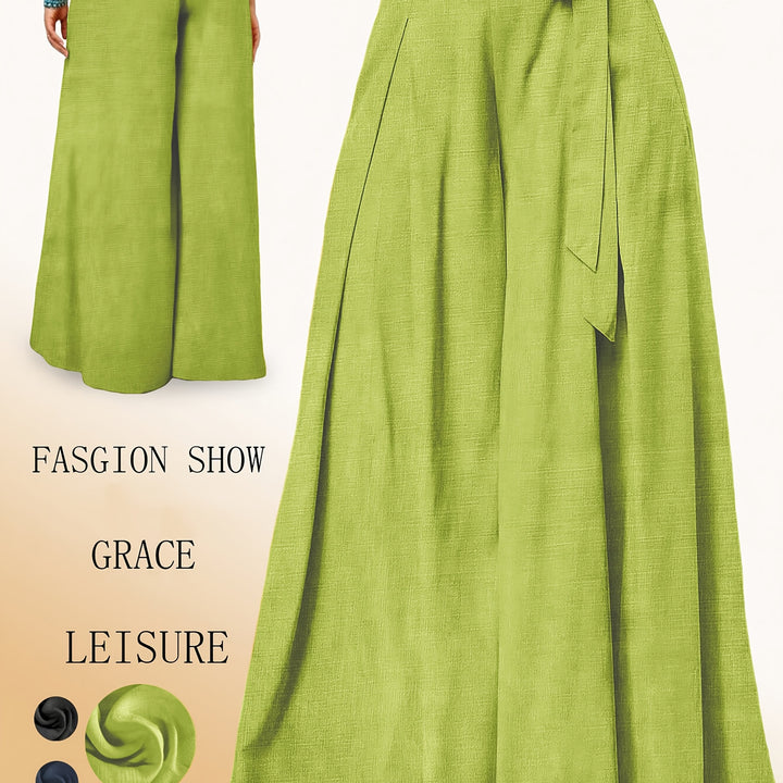 Valerie | Weit geschnittene Hose mit hohem Bund und elegantem Schleifen-Detail