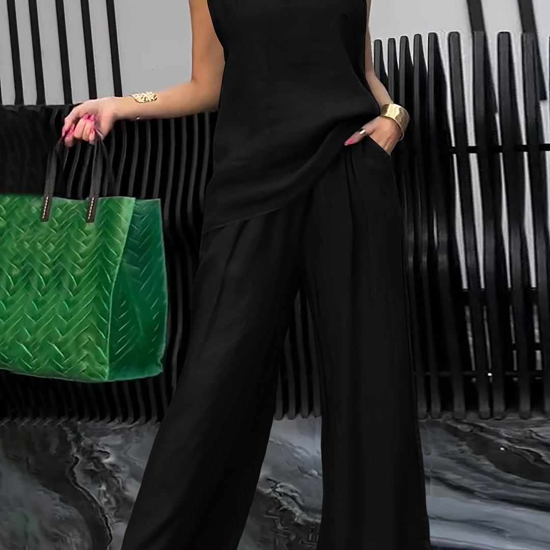 Kalia | Zweiteiliges Casual-Set mit Ärmellosem Top und Weitgeschnittenen Hosen