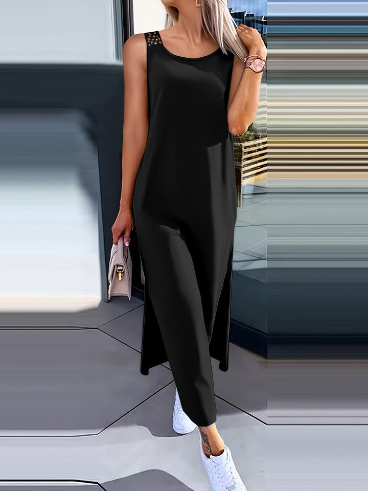 Umaira | Ärmelloses Kleid mit Spitze und freiem Rücken