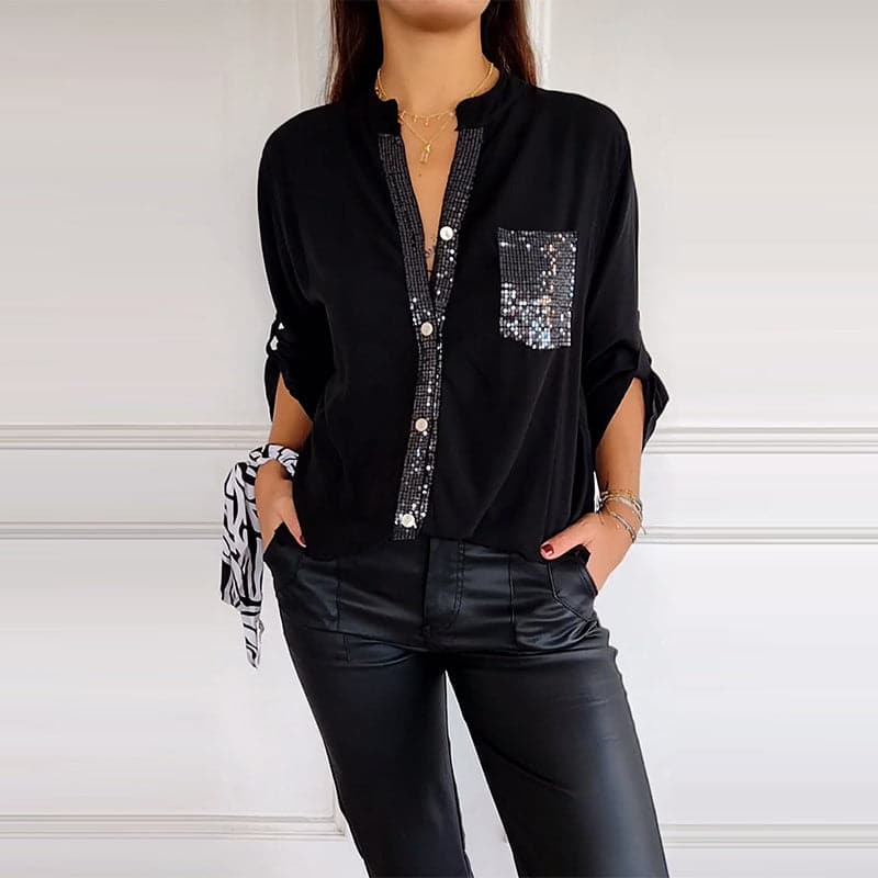 Hadley | Top Casual aus Patches mit Glitzernden Pailletten