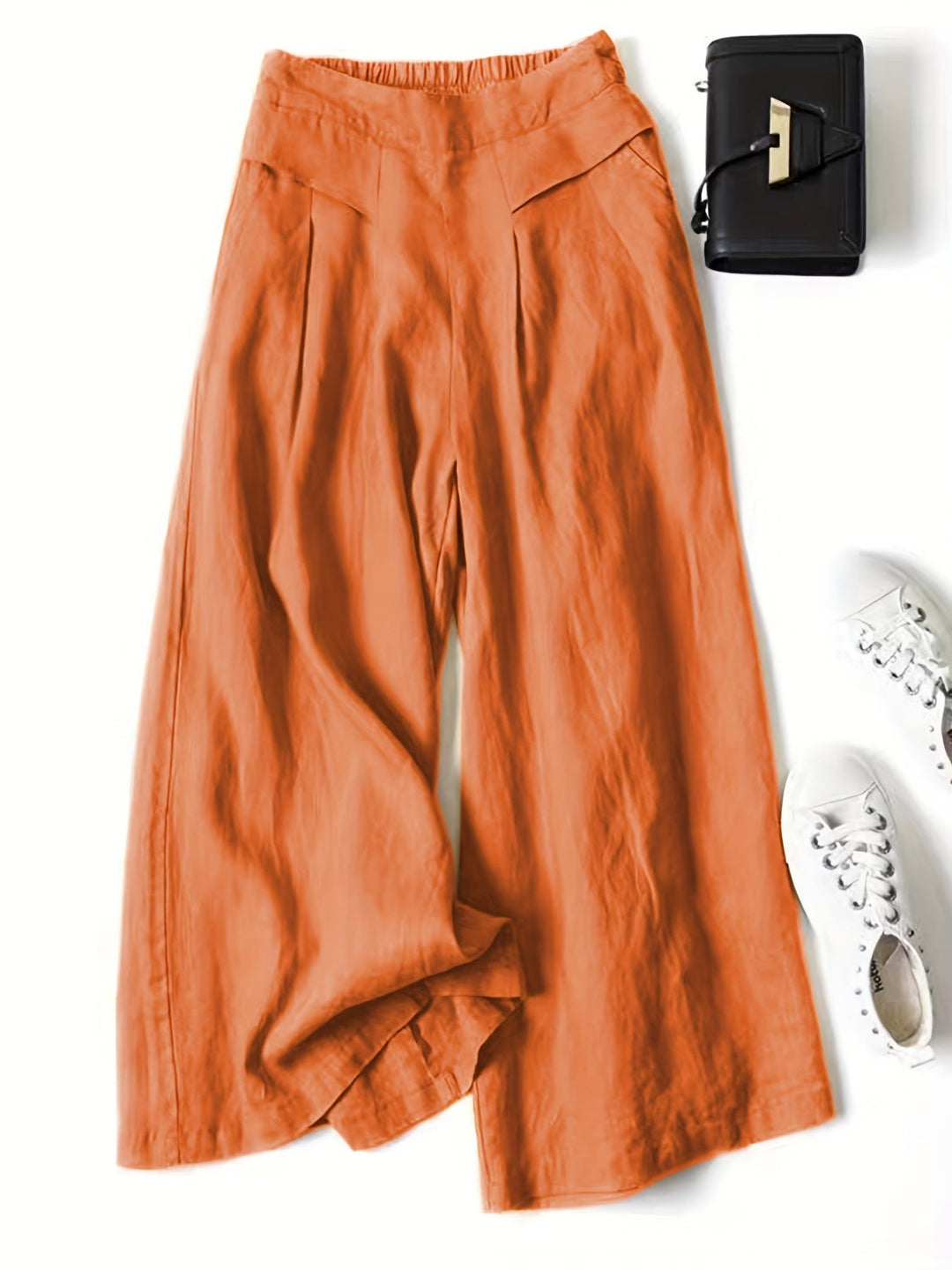 Brisae | Vintage-Style Leinen-Weitbein-Hosen
