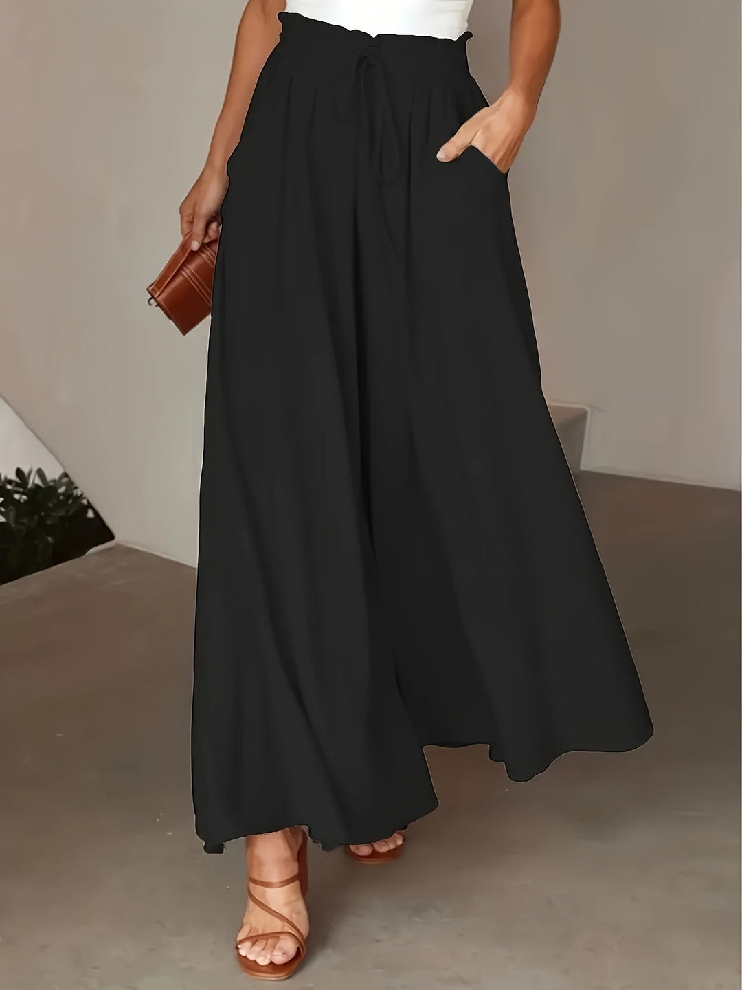 Corae | Weite High-Waist-Hosen mit Kordelzug