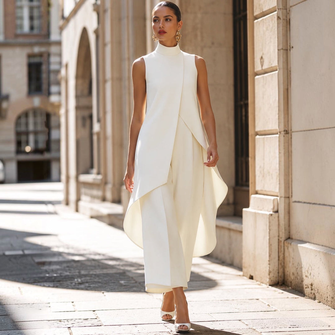 Anastasia | Eleganter ärmelloser Jumpsuit mit Stehkragen