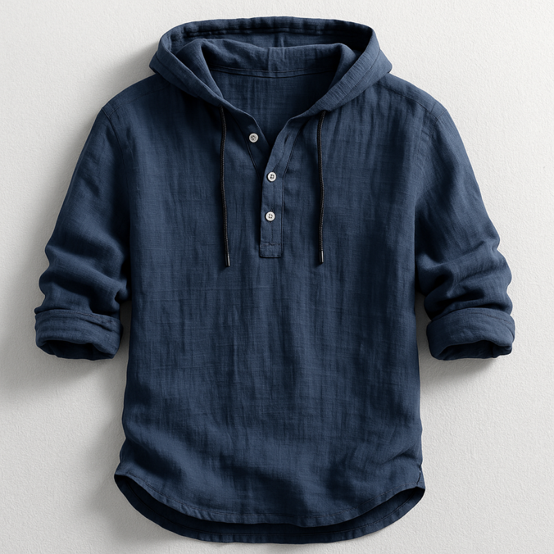 Delvaro | Herren Leinenhemd mit Kapuze und lässigem Stil