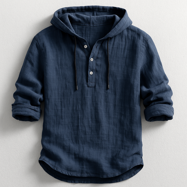 Delvaro | Herren Leinenhemd mit Kapuze und lässigem Stil