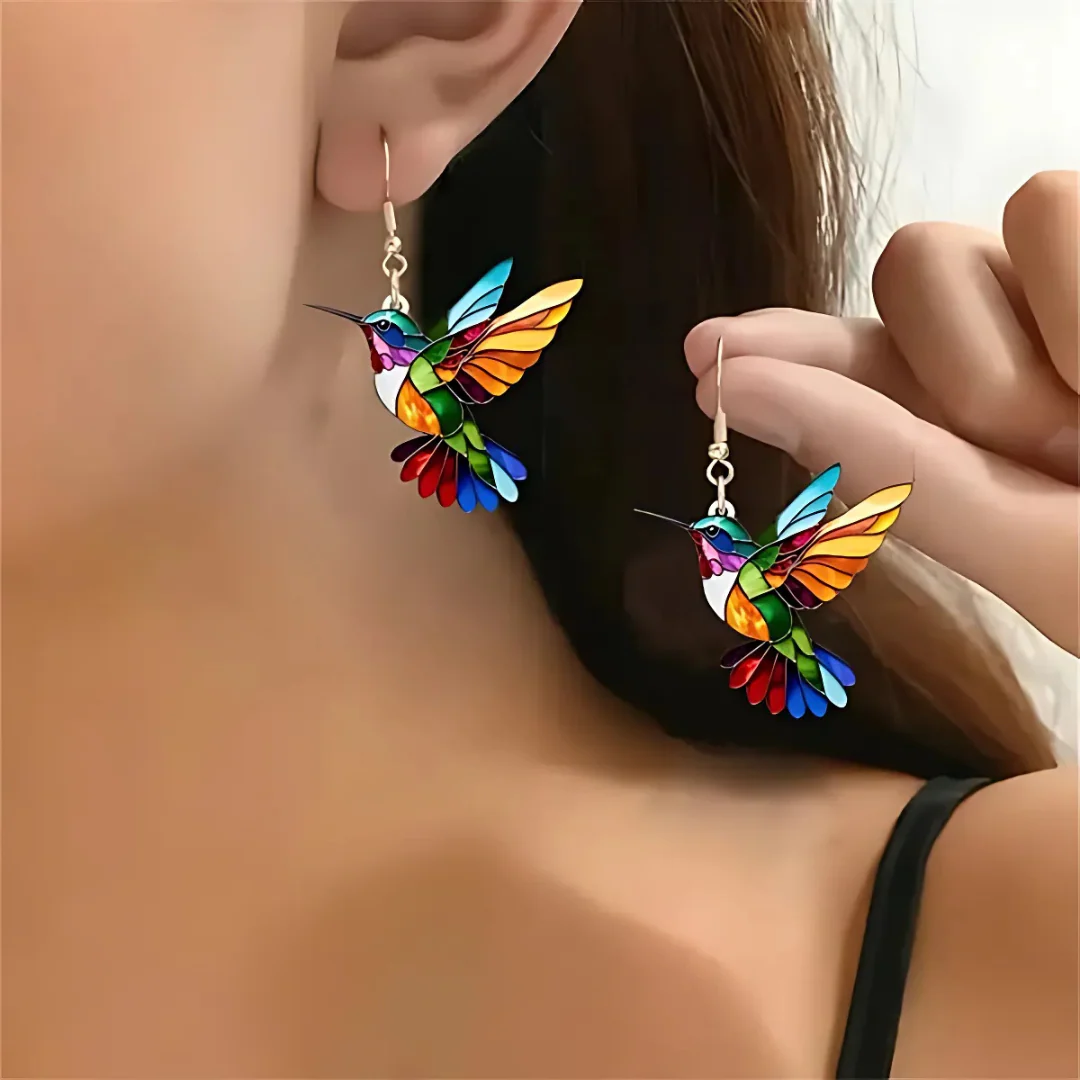 Vaila | Halskette Kolibri Regenbogen + Passende Ohrringe als Geschenk