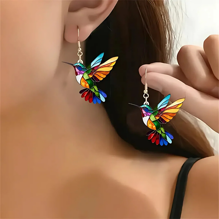 Vaila | Halskette Kolibri Regenbogen + Passende Ohrringe als Geschenk