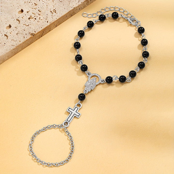 Brenton | Rosenkranzarmband mit gotischem Kreuz und religiösen Details
