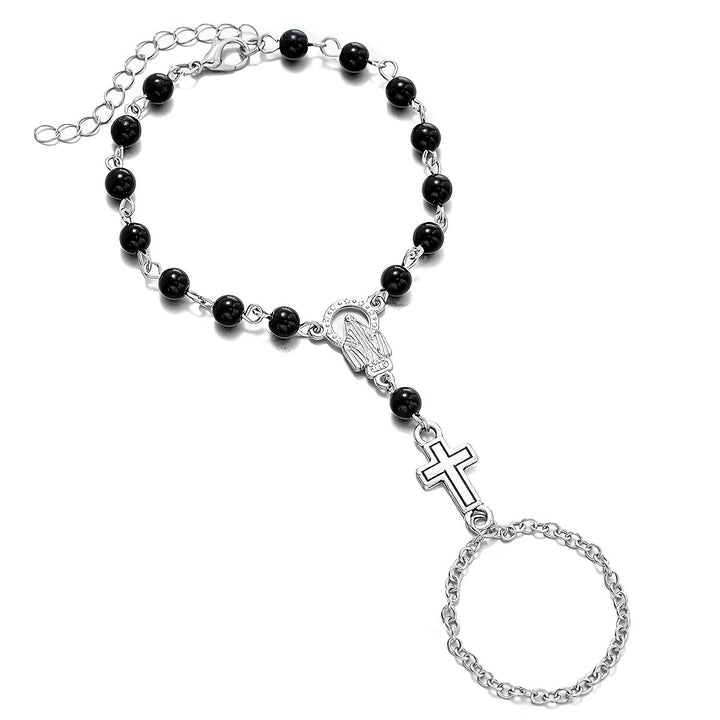 Brenton | Rosenkranzarmband mit gotischem Kreuz und religiösen Details