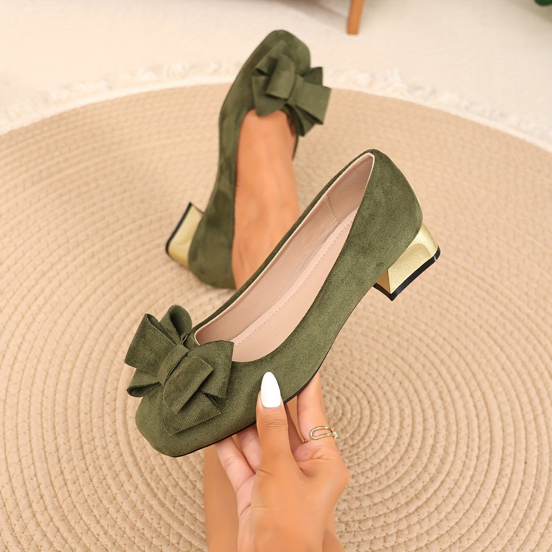 Daviella | Damenschuh mit modischer Schleife und elegantem Blockabsatz