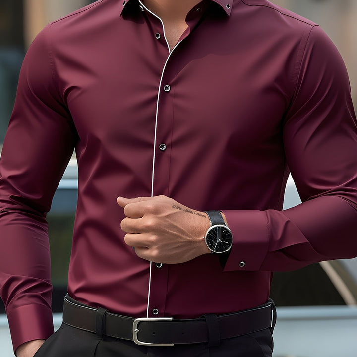 Zaxent | Elegante Langarmshirt mit Vintage-Details und klassischem Schnitt