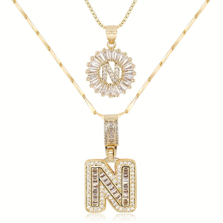 Primrose | Anfangsbuchstaben-Halsketten mit 14k Diamanten (2 Stück)