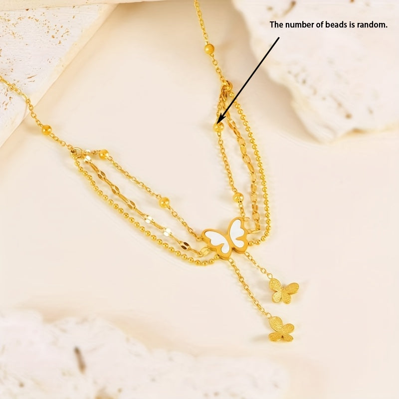 Brianna | Bohemian Dreischicht-Fußkette mit Anhängern und weißen Perlen