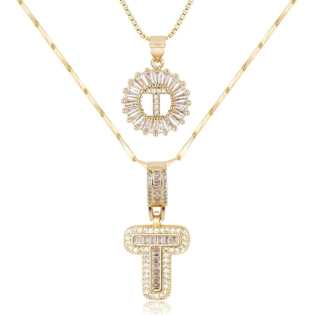 Primrose | Anfangsbuchstaben-Halsketten mit 14k Diamanten (2 Stück)