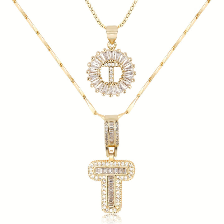Primrose | Anfangsbuchstaben-Halsketten mit 14k Diamanten (2 Stück)