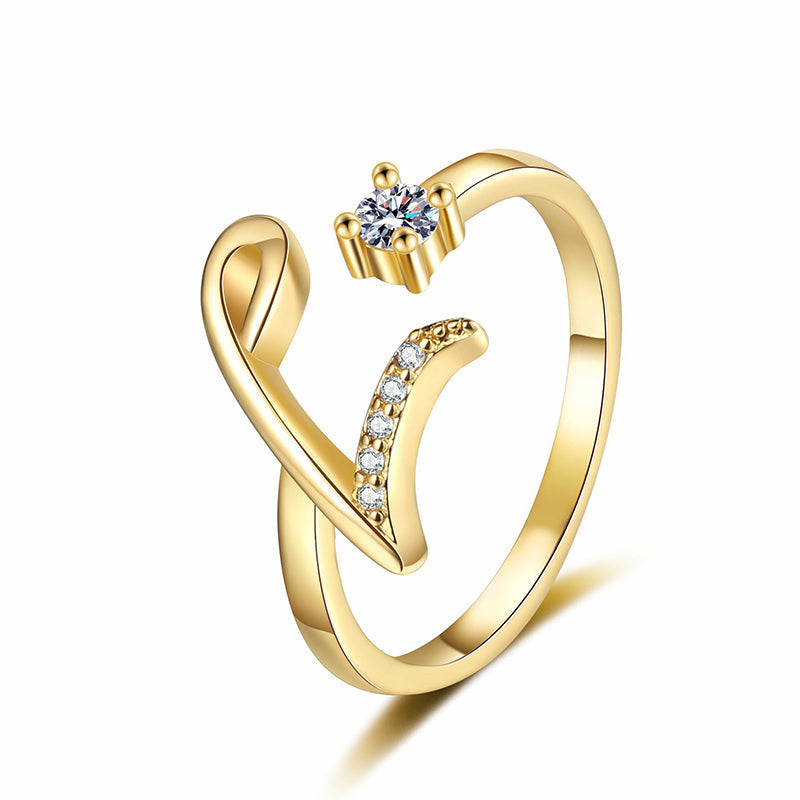 Miranda | Verstellbarer Ring mit Glänzender Initiale