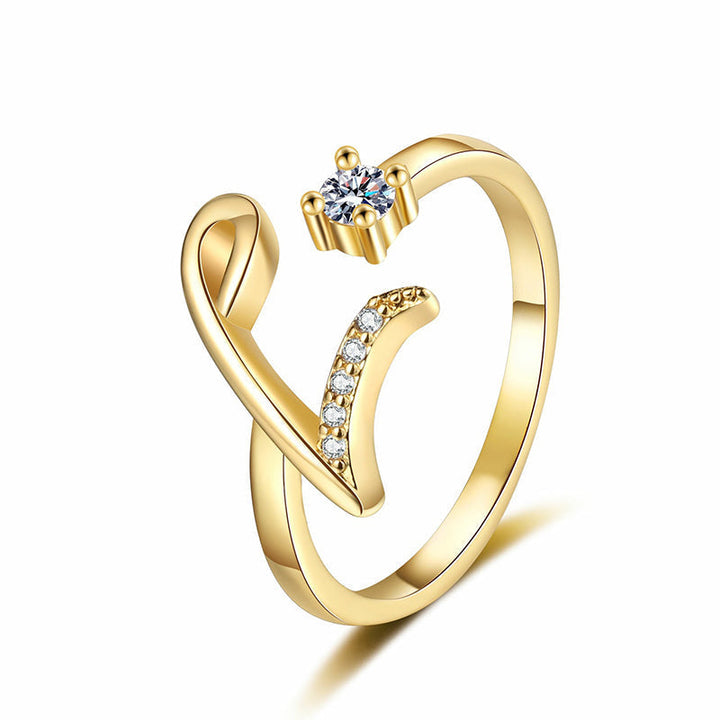 Miranda | Verstellbarer Ring mit Glänzender Initiale