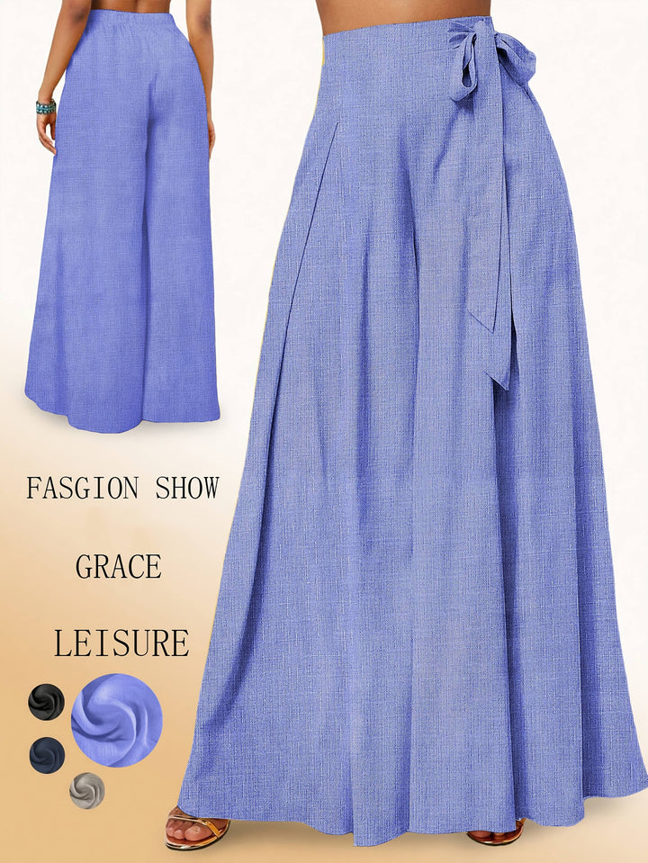 Valerie | Weit geschnittene Hose mit hohem Bund und elegantem Schleifen-Detail