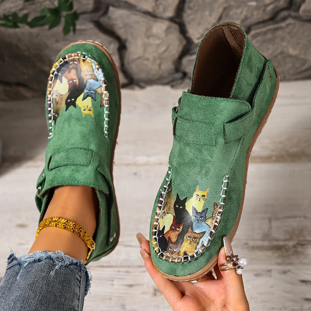 Stephanie | Slip-On-Schuhe mit Katzenmuster