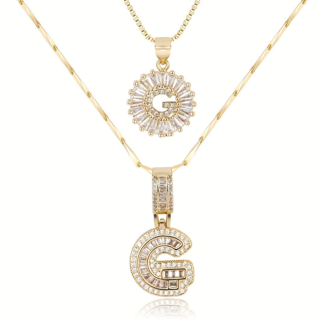 Primrose | Anfangsbuchstaben-Halsketten mit 14k Diamanten (2 Stück)