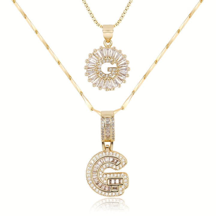 Primrose | Anfangsbuchstaben-Halsketten mit 14k Diamanten (2 Stück)