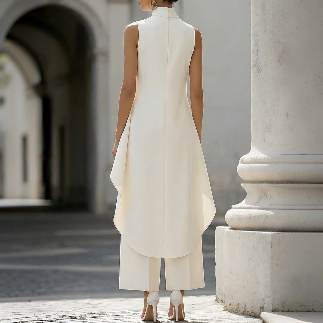 Anastasia | Eleganter ärmelloser Jumpsuit mit Stehkragen