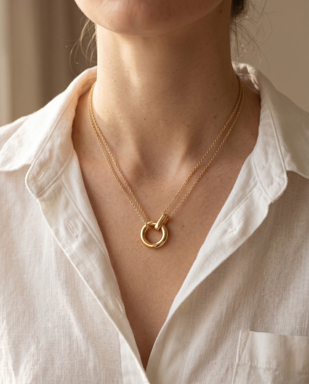 Robin | Doppelkettencollier mit ewigem Kreis