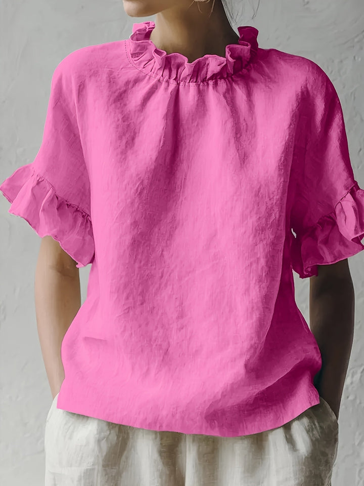 Yuna | Schlichte Casual-Bluse mit Elegantem Kragen