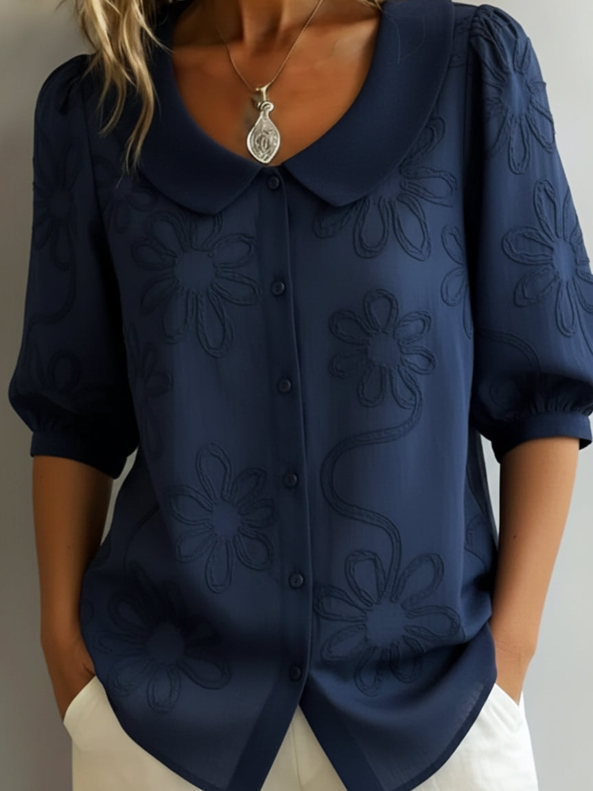 Gavira | Leichte Bluse mit floralem, natürlichem Eleganz