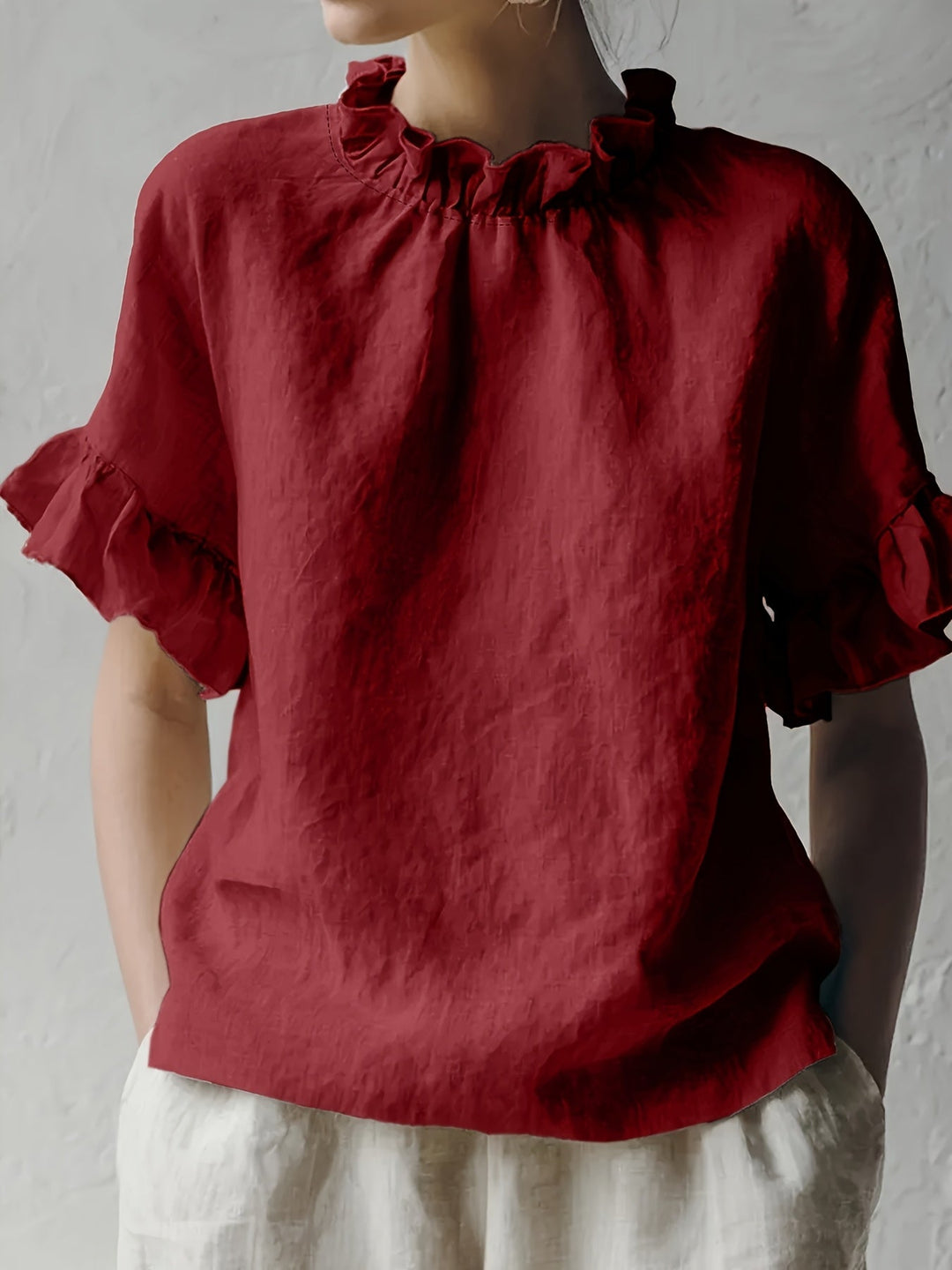 Yuna | Schlichte Casual-Bluse mit Elegantem Kragen