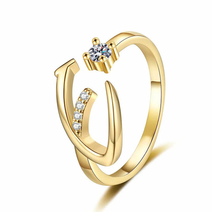 Miranda | Verstellbarer Ring mit Glänzender Initiale