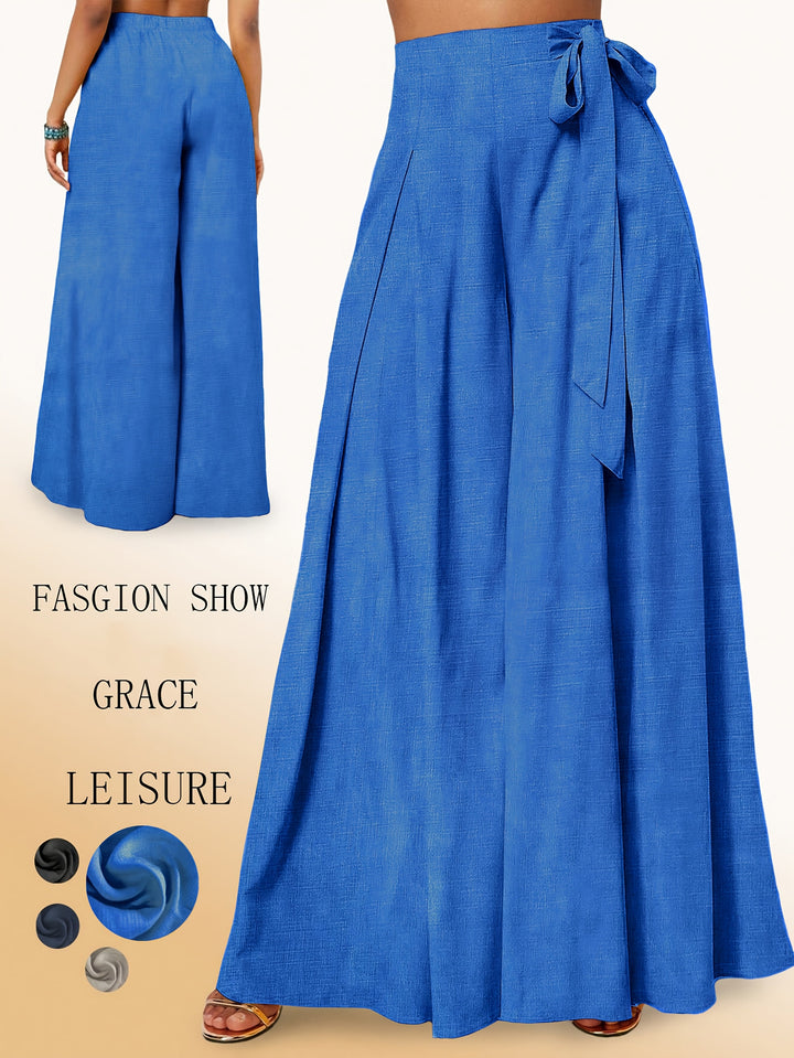 Valerie | Weit geschnittene Hose mit hohem Bund und elegantem Schleifen-Detail