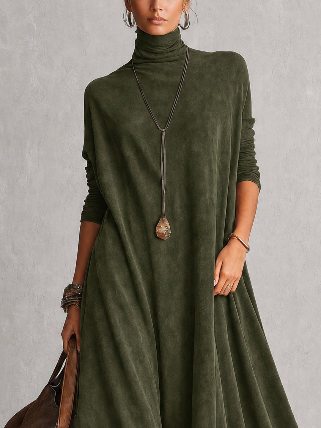 Lillian | Maxikleid mit Wildleder-Effekt und Spitze
