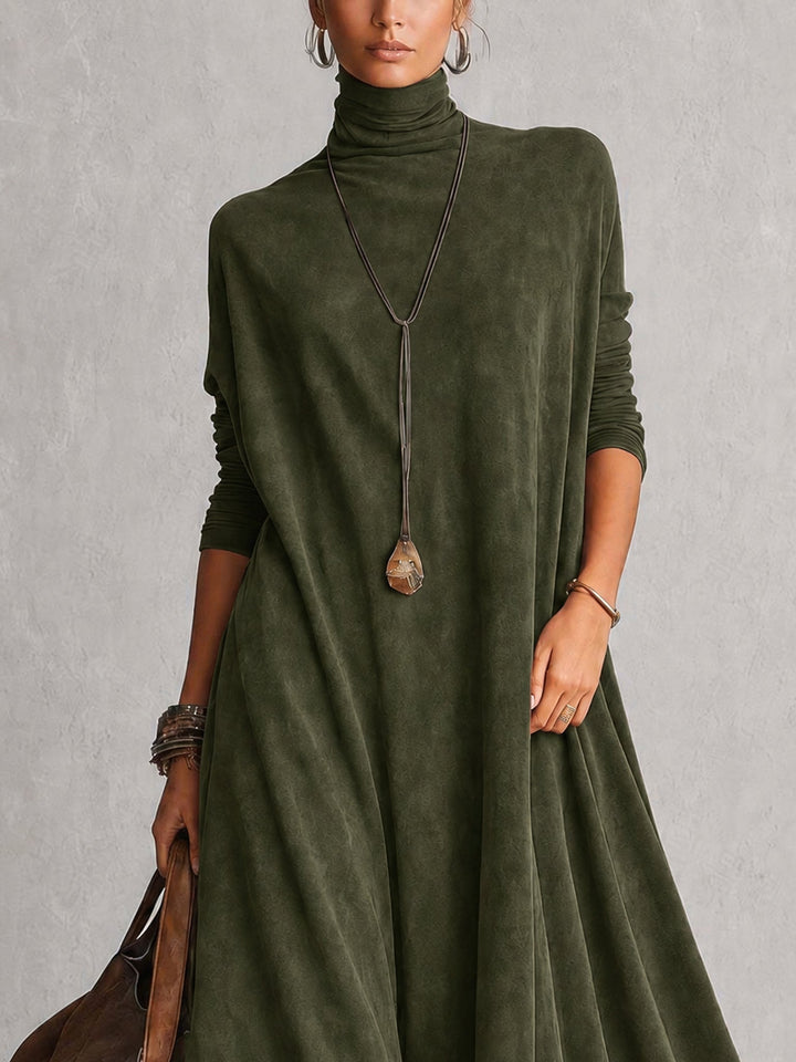 Lillian | Maxikleid mit Wildleder-Effekt und Spitze
