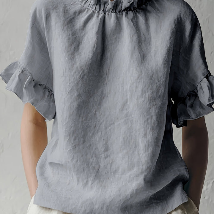 Yuna | Schlichte Casual-Bluse mit Elegantem Kragen
